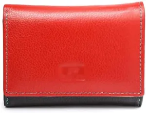 Leather Wallet Leather Women's Wallet Red Large Capacity Mini Purse Clutch Fashion Retro Short Zipper Coin Pocket Card Holder Large Capacity (Red,8.5x10.5cm)