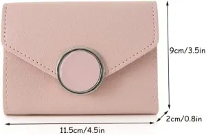 Leather Wallet Pu Leather Women's Wallet Fashion Short Purse Clutch Retro Women's Large Capacity Small Coin Pocket Large Capacity (White,9x11.5cm)