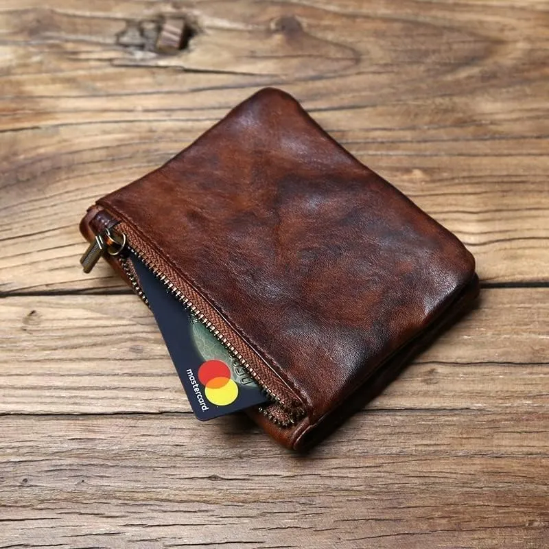 Leather Wallet Pu Leather Women's Wallet Retro Short Zipper Purse Clutch for Girls Large Capacity Fashion Coin Pocket Card Holder Large Capacity (Bn,9.5x11.5cm)