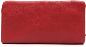 Leather Wallet Pu Leather Women's Wallet Simple Solid Color Design Long Purse Clutch Girls Women's Large Capacity Coin Pocket Large Capacity (Red,10x19cm)