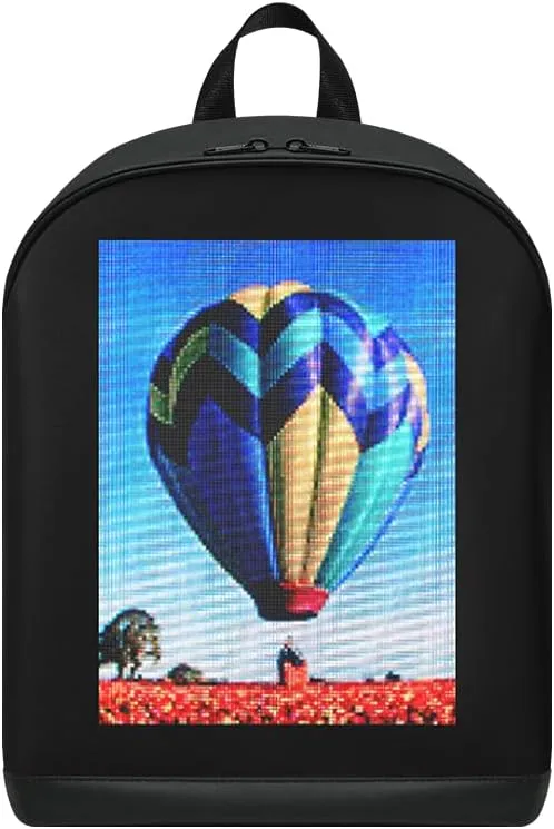 LED Backpack with 16.5" Programmable HD Screen - Waterproof Light Up Laptop Bag, App Controlled Custom Animations for Travel/Cycling/Gaming