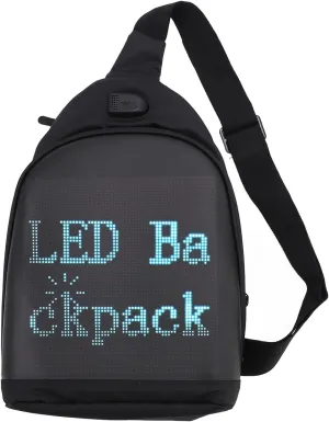 LED Shoulder Bag Programmable LED Sling Backpack LED Waist Pack Full Color Screen Display Digital Smart Backpack