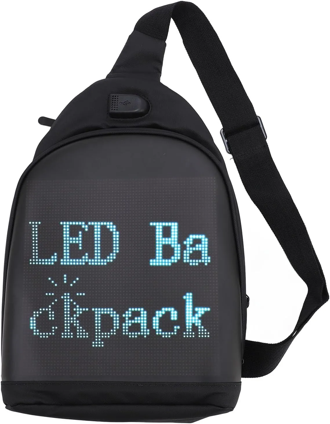 LED Shoulder Bag Programmable LED Sling Backpack LED Waist Pack Full Color Screen Display Digital Smart Backpack