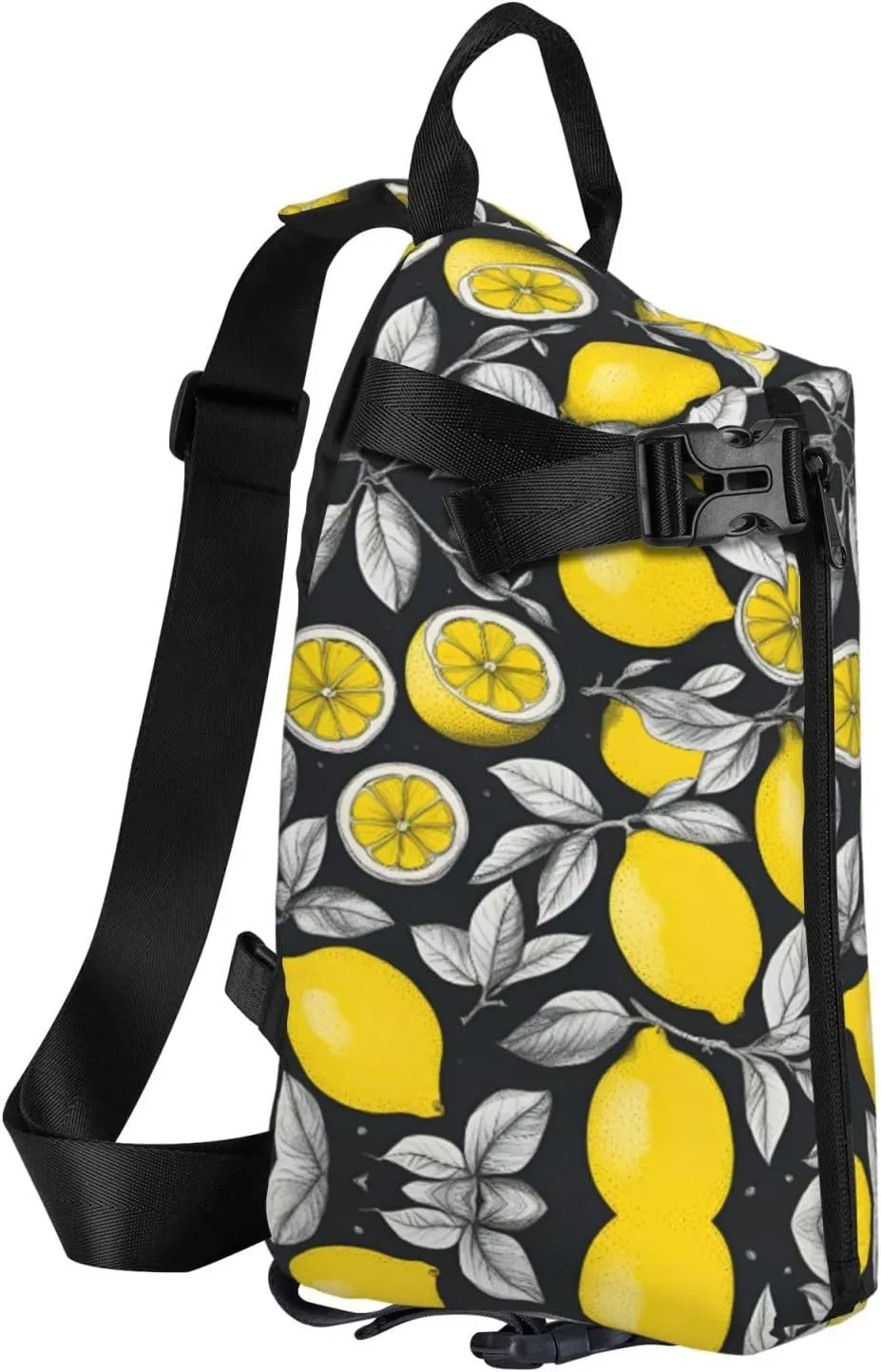 Lemon Fruit Pattern Print Crossbody Backpack Casual Adjustable Bag Multifunctional Sling Backpack