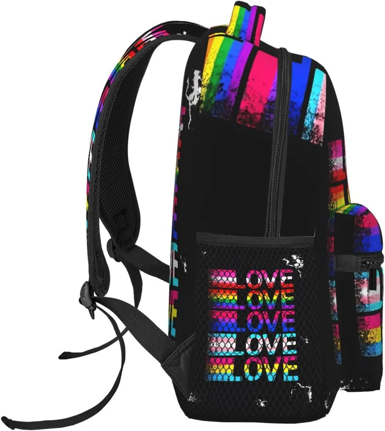 LGBT Rainbow Gay Pride Flag Love Backpack Lightweight Laptop Backpack Casual Daypack Travel Double Shoulder Bag For Women Men