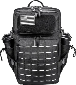 LHI Tactical Military Backpack for Men 25L/45L Large Molle Army Assault Pack 3 Day Hiking Rucksack With Bottle Holder