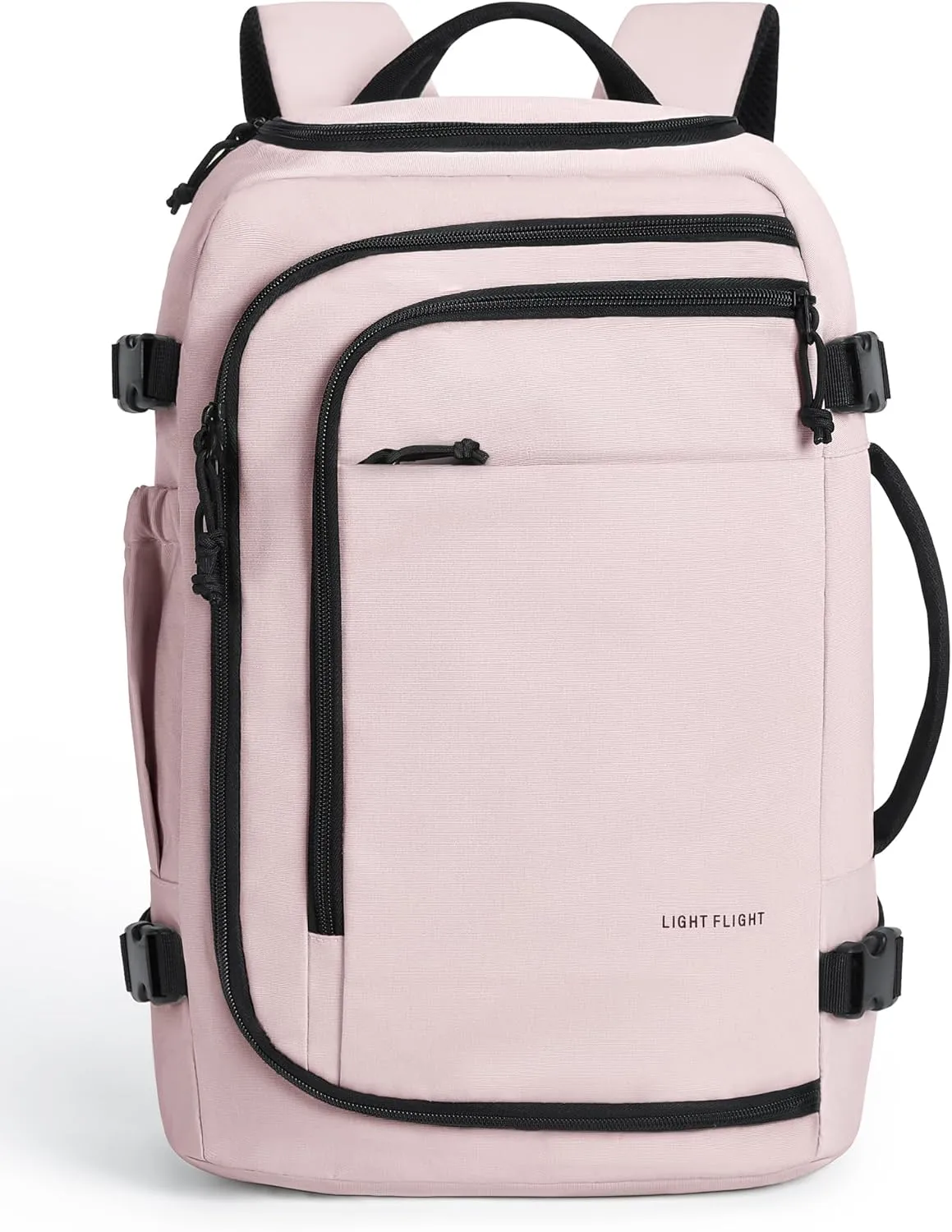 LIGHT FLIGHT Travel Backpack, TSA Friendly Flight Approved Carry on Backpack Water-resistant Lightweight Business Large Weekender Bag Casual Daypack 17.3" Laptop Backpack for Men Women, Pink
