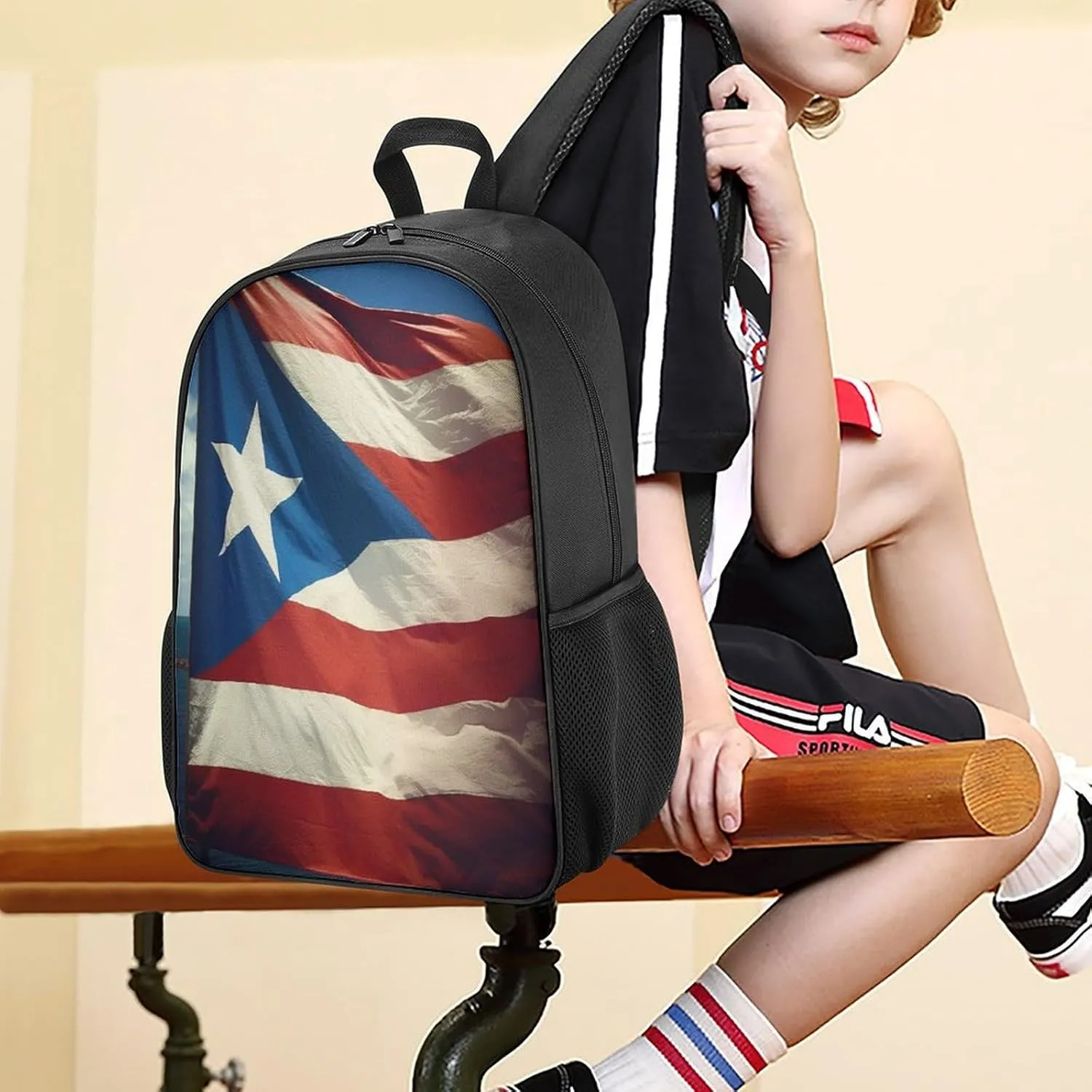 Lightweight Backpacks Cute Travel Bag Durable Puerto Rico Wallpaper Banner Printing Small Travel Backpack For Women & Men