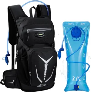 Lightweight Hydration Backpack 18L with 3L BPA Free Leak-Proof Water Bag, Insulated Hiking Backpack with Water Bladder for Men Women, Outdoor Daypack with Extra Storage for Hiking, Running, Biking