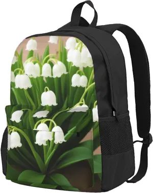 Lilies Of The Valley Backpack Printing Lightweight Casual Backpack Shoulder Bags Large Capacity Laptop Backpack