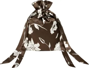 LilySilk Silk Makeup Pouches 100% Mulberry Silk with Drawstring Design Womens Jewellery Coin Watch Necklace Cosmetic Purse Bag, Lily In Chocolate