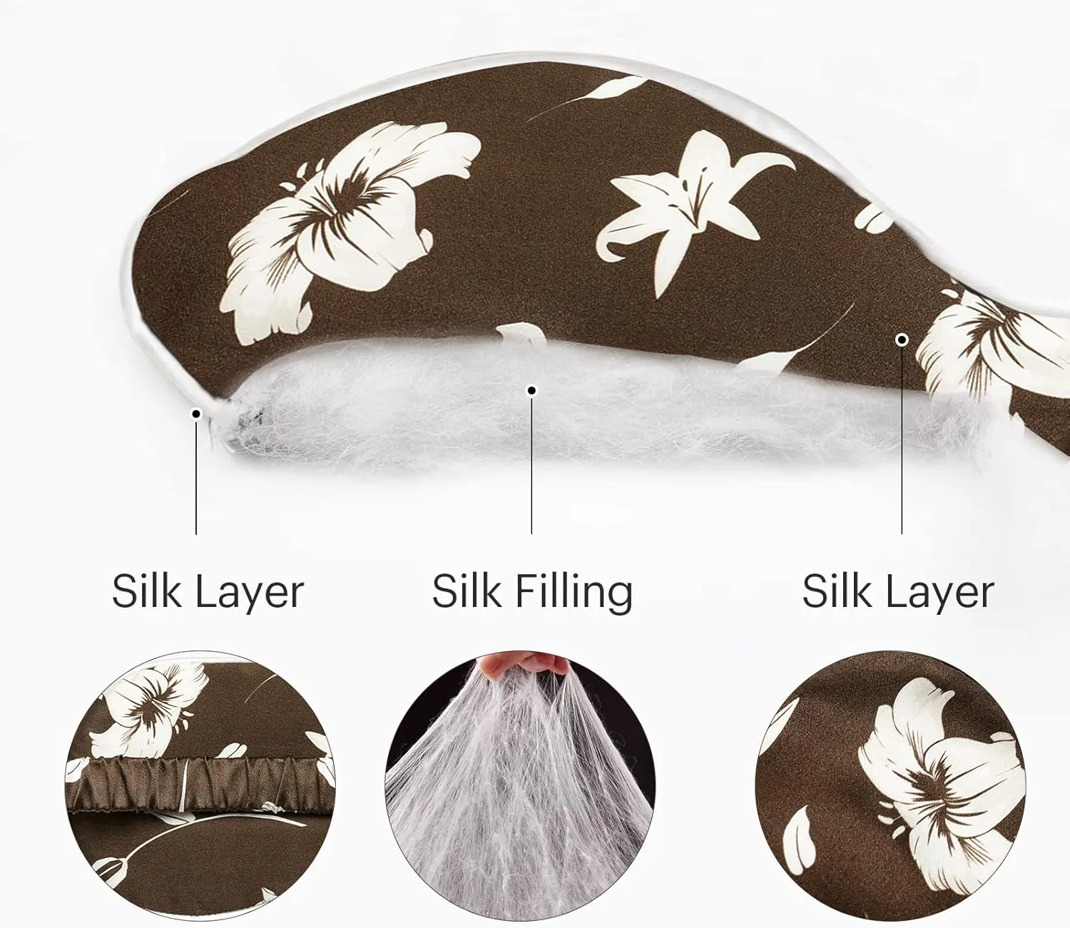 LilySilk Silk Makeup Pouches 100% Mulberry Silk with Drawstring Design Womens Jewellery Coin Watch Necklace Cosmetic Purse Bag, Lily In Chocolate