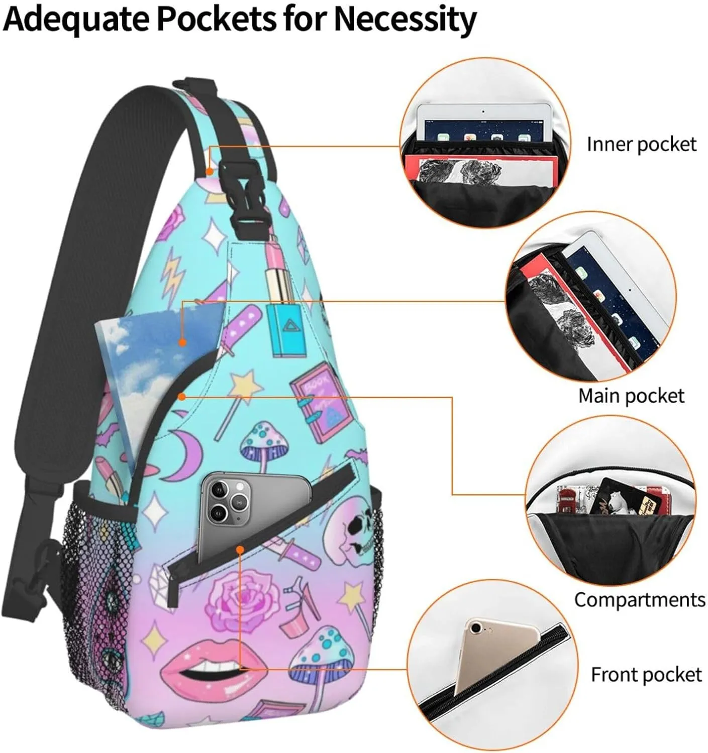 ling Backpack,Adjustable Chest Pack Travel Hiking Daypack Crossbody Shoulder Bag For Mens