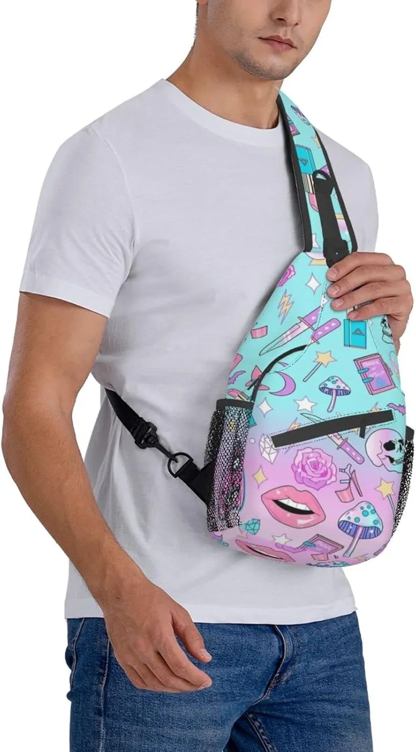 ling Backpack,Adjustable Chest Pack Travel Hiking Daypack Crossbody Shoulder Bag For Mens