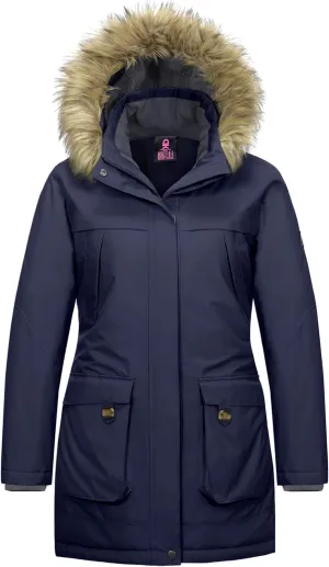 Little Donkey Andy Women's Waterproof Insulated Parka Jacket Hooded Ski Coat Long Mountain Jacket