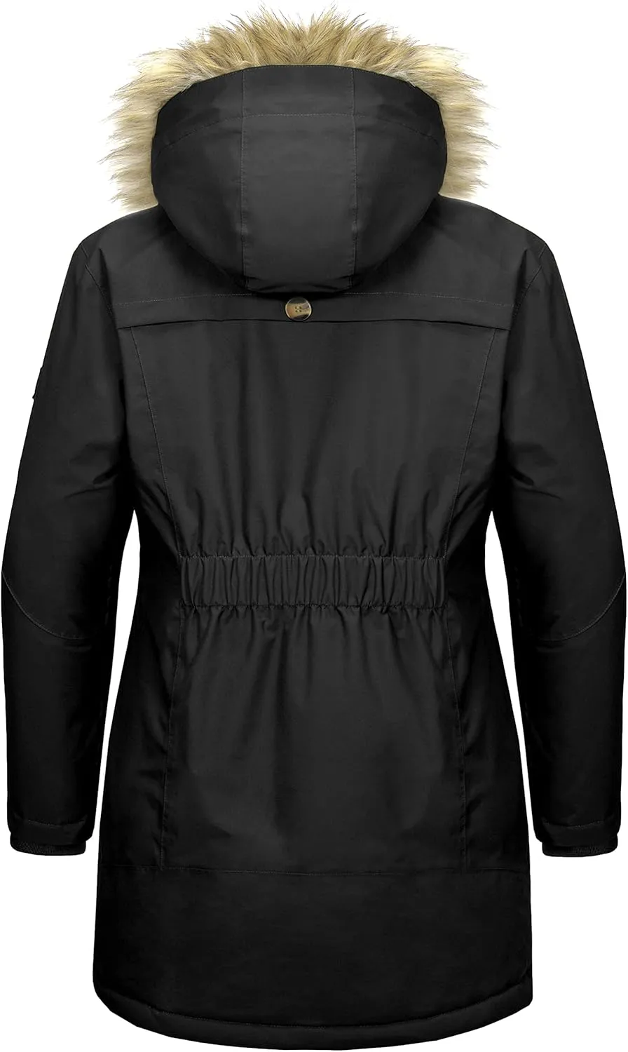 Little Donkey Andy Women's Waterproof Insulated Parka Jacket Hooded Ski Coat Long Mountain Jacket
