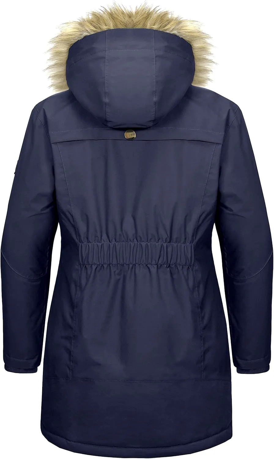 Little Donkey Andy Women's Waterproof Insulated Parka Jacket Hooded Ski Coat Long Mountain Jacket