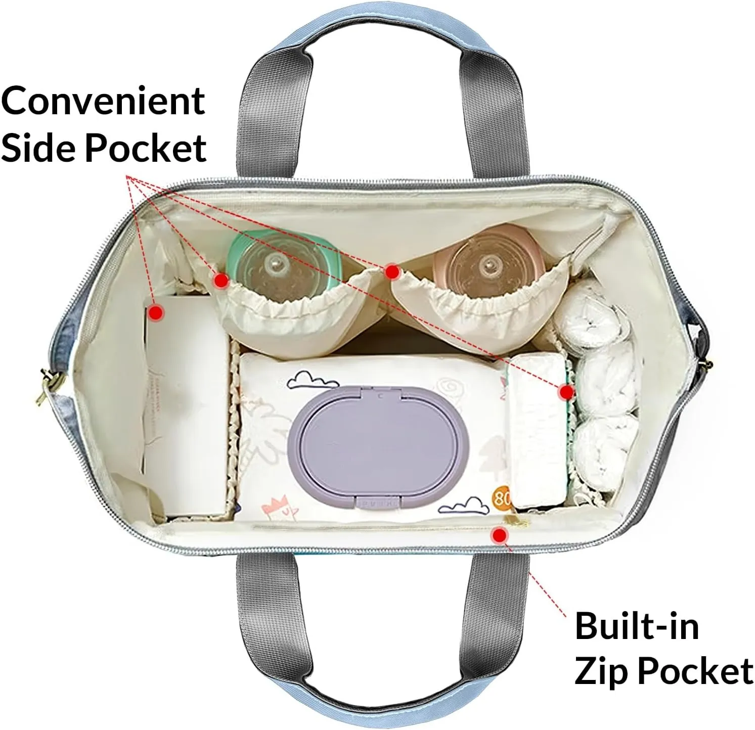 Little Prince Crown Elephant Personalized Large Capacity Diaper Bags,Custom Name Backpack Casual Daypack Bag Nappy Bag Gifts