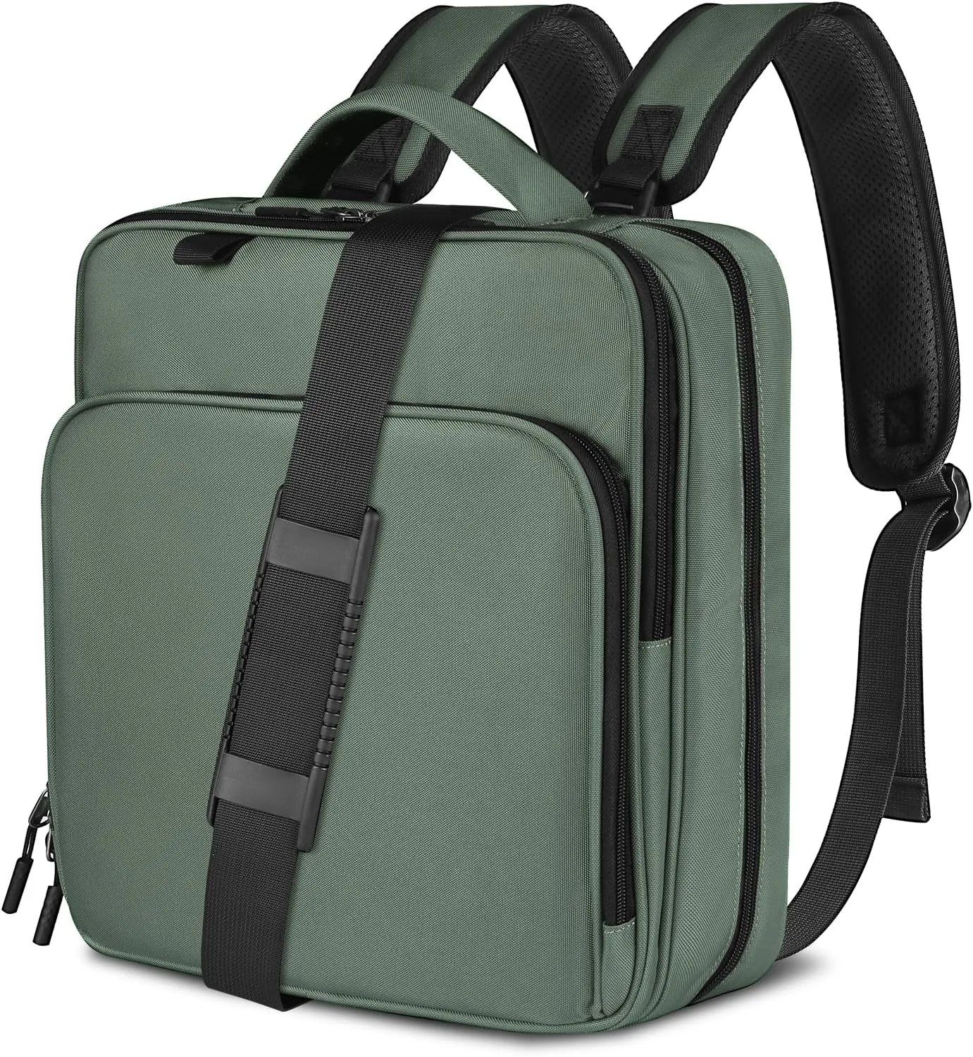 LLi Cufite Zippered Binder Bag, 2-inch 3-Rings with Multiple Pockets File Folder - 500 Sheet Capacity, Up to 14‘’ Laptop and Tablet, Detachable Backpack Straps & Shoulder Use for School