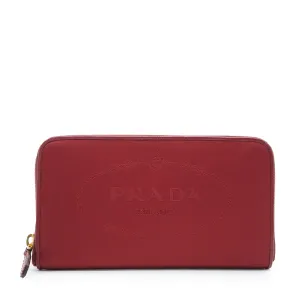 Logo Jacquard Round Zip Long Wallet