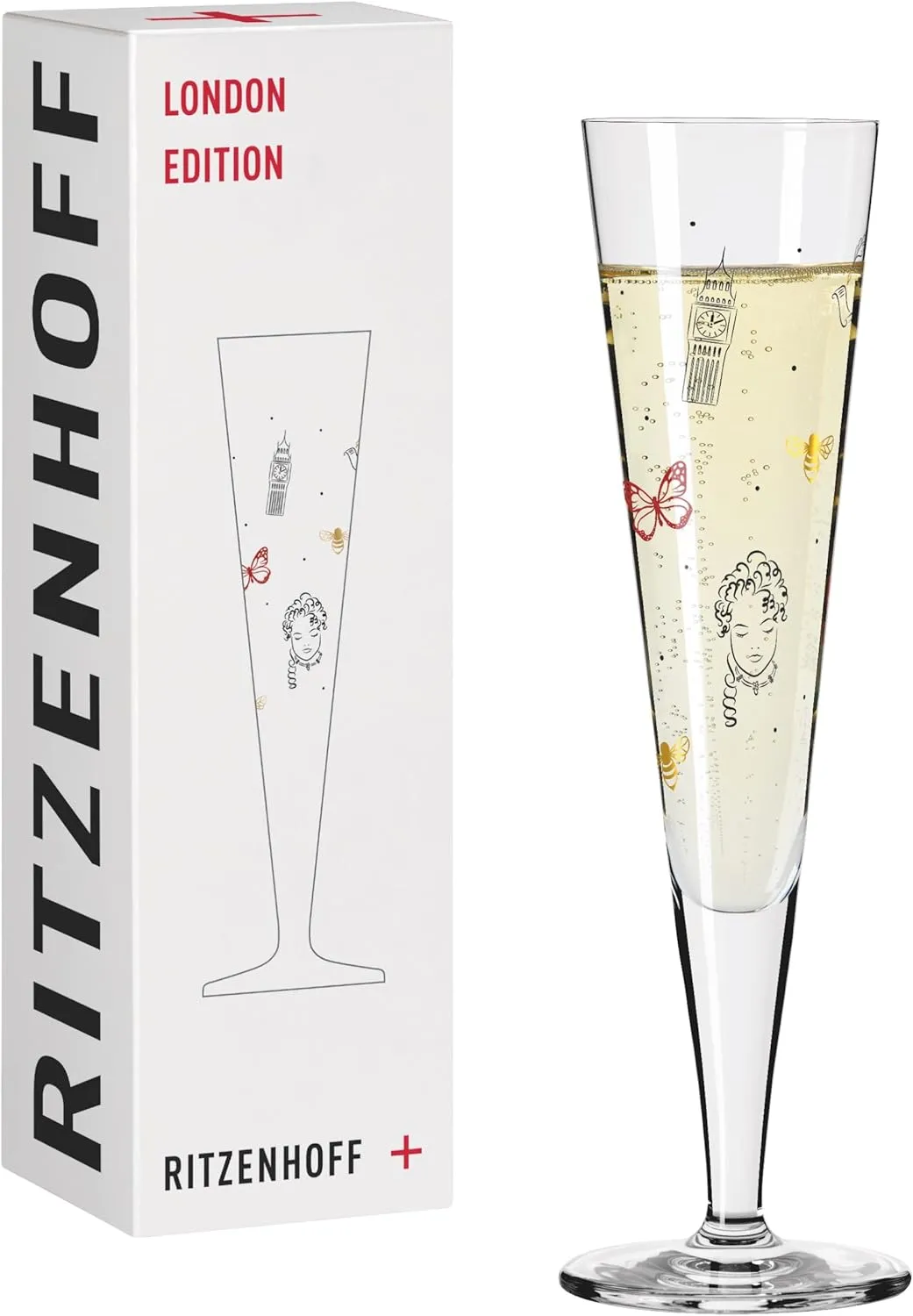 London Edition 1072006 Champagne Glass 200 ml Design Champus Flute Multi-Coloured Made in Germany