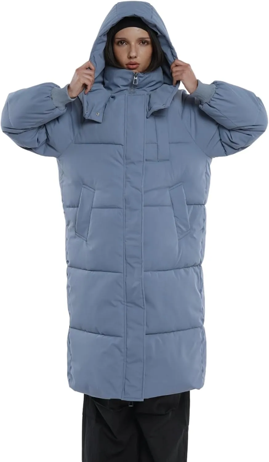 Long Puffer Jacket for Women,2024 Thickened Winter Coat Hooded with Deep Pockets, Ladies Warm Winter Jacket