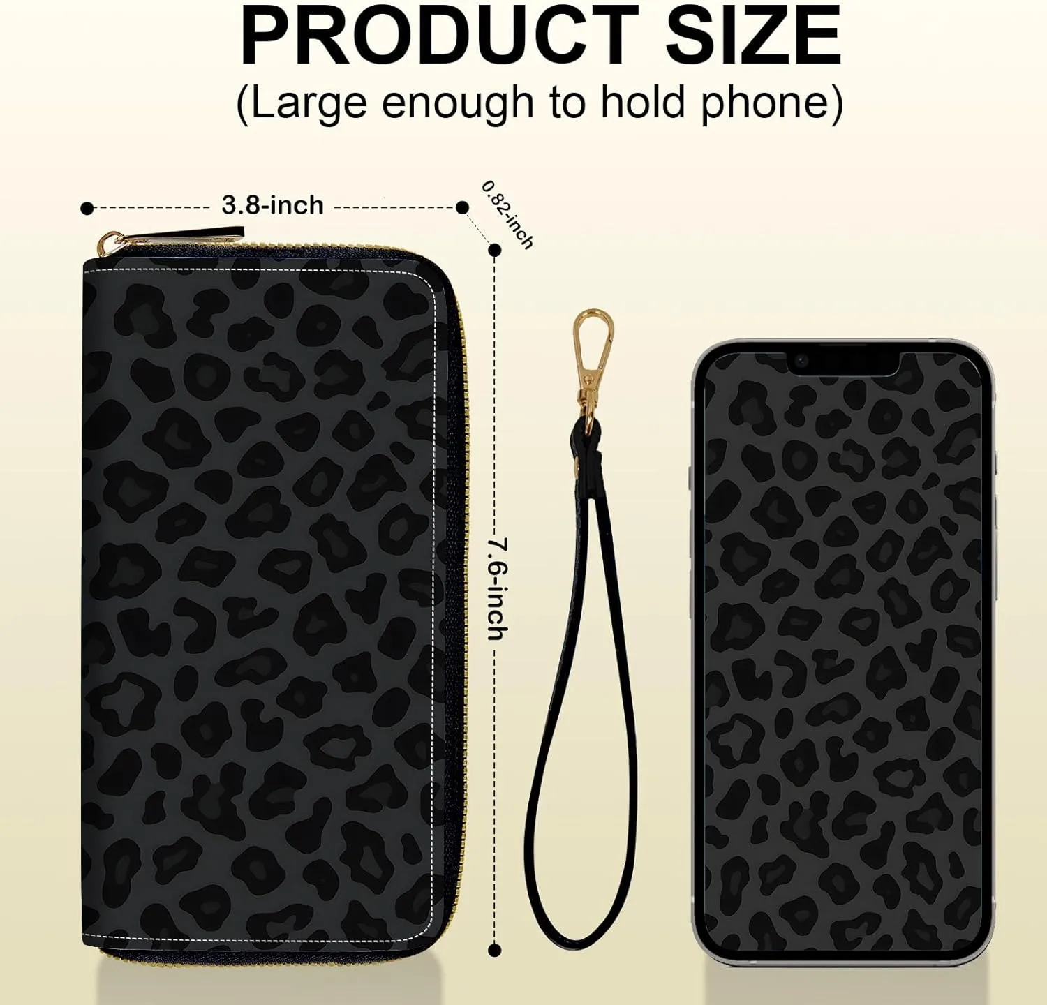 Long Wallet for Women, PU Leather Wristlet Wallet with Zipper Credit Card Holder Pocket Business Travel Wallet