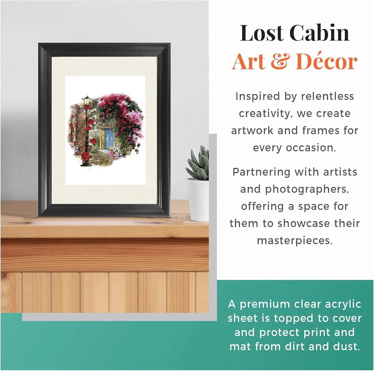 Lost Cabin The Annunciation by Henry Ossawa Tanner | Print in Black Flat Frame | Fine Artwork Painting Reproduction | Framed Wall Art Decor Poster Gift | Image: 12x16 Frame: 13.5x17.5