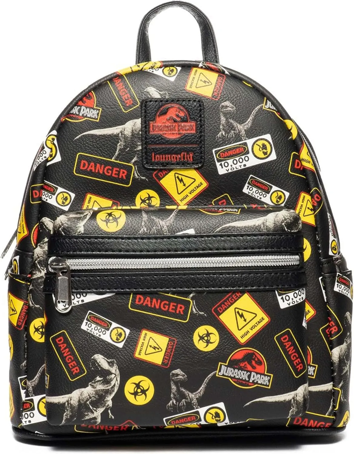 Loungefly Jurassic Park Warning Signs Mini-Backpack