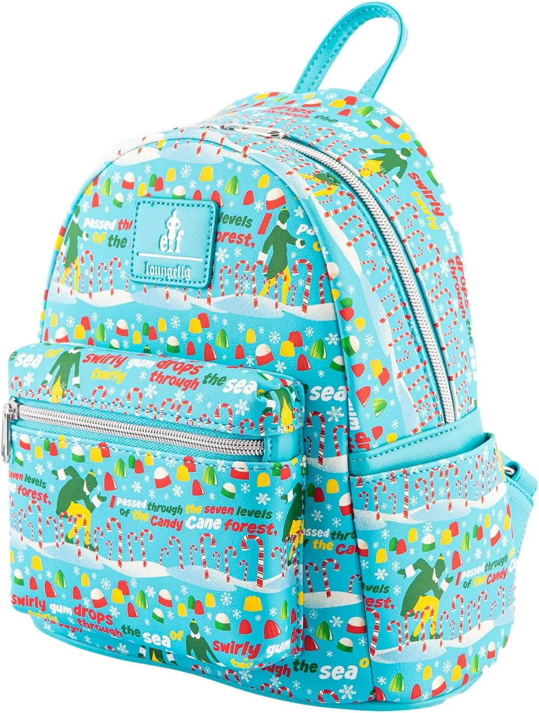 Loungefly x Elf I Passed Through The Seven Levels of the Candy Cane Forest Double Strap Shoulder Bag