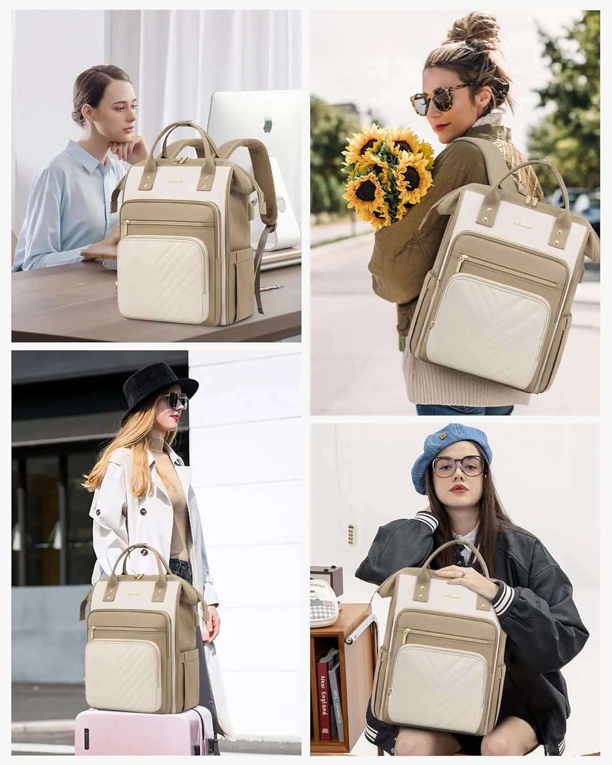 LOVEVOOK 15.6 Inch Laptop Backpack for Women,Travel Work Backpack Purse with USB Port,Large Capacity Nurse Bag Teacher Backpack,Waterproof Casual Daypack Business Computer Bag