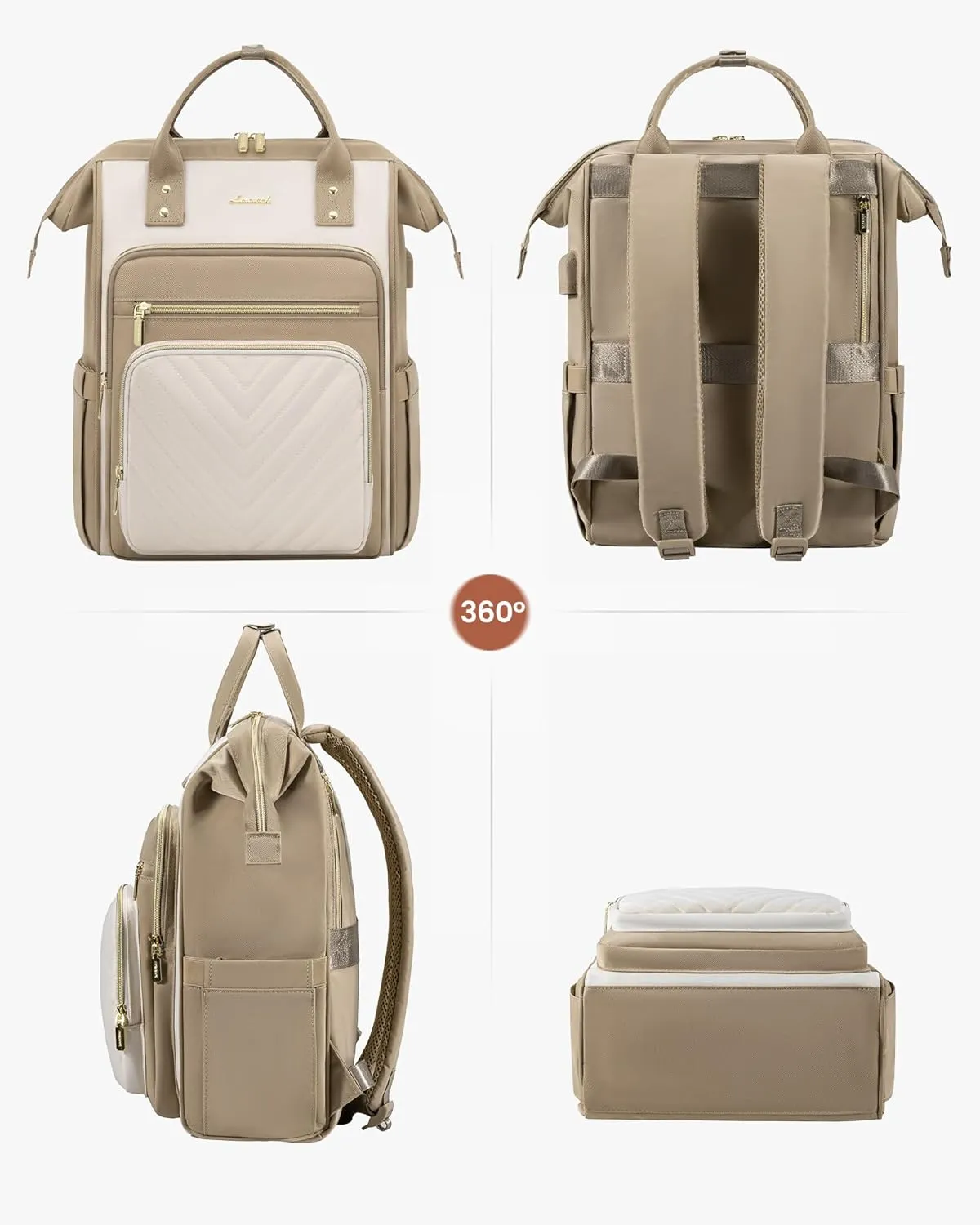 LOVEVOOK 15.6 Inch Laptop Backpack for Women,Travel Work Backpack Purse with USB Port,Large Capacity Nurse Bag Teacher Backpack,Waterproof Casual Daypack Business Computer Bag