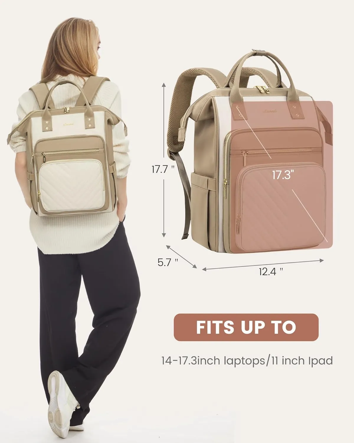 LOVEVOOK 15.6 Inch Laptop Backpack for Women,Travel Work Backpack Purse with USB Port,Large Capacity Nurse Bag Teacher Backpack,Waterproof Casual Daypack Business Computer Bag