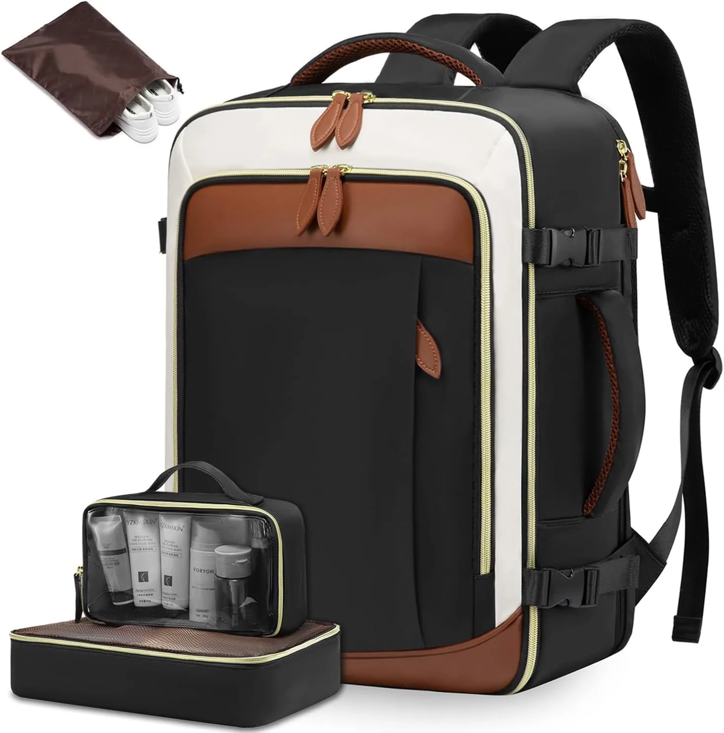 LOVEVOOK 50L Travel Backpack Carry On Airline Approved, Large Backpack with 3 Packing Cubes, TSA Travel Essentials Carry On Bag, Waterproof Weekender Overnight Luggage Daypack, Fits 18 Inch Laptop