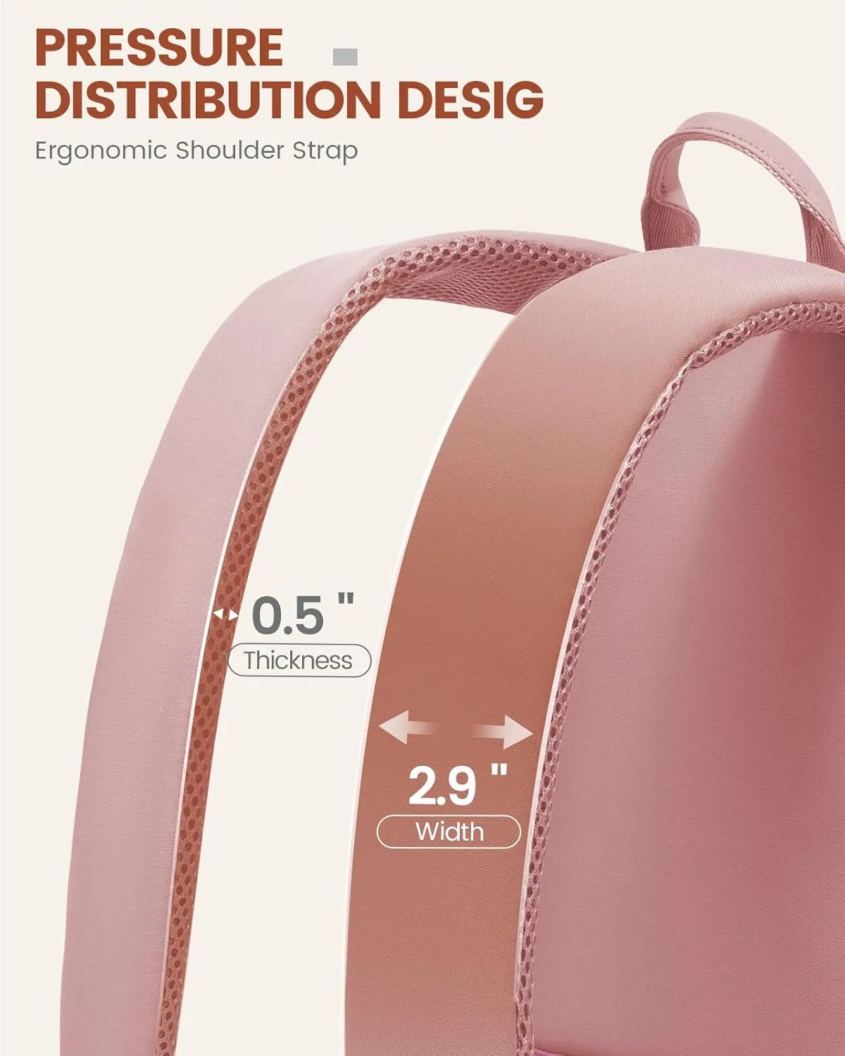 LOVEVOOK College Backpack for Women Fit 15.6 Inch Laptop, Cute Aesthetic Backpack for 14-16 Year Olds, Large Capacity Travel Work Backpack Purse for Nurse Teacher, Pink