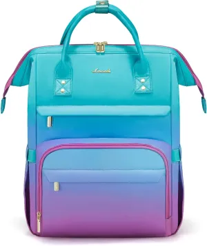 LOVEVOOK Gradient Laptop Backpack for Women,17.3 Inch Work Computer Bakcpack Purse Laptop Bag With Anti-Theft Pocket,Waterproof Carry on Teacher College Backpack for Travel,Green-Red