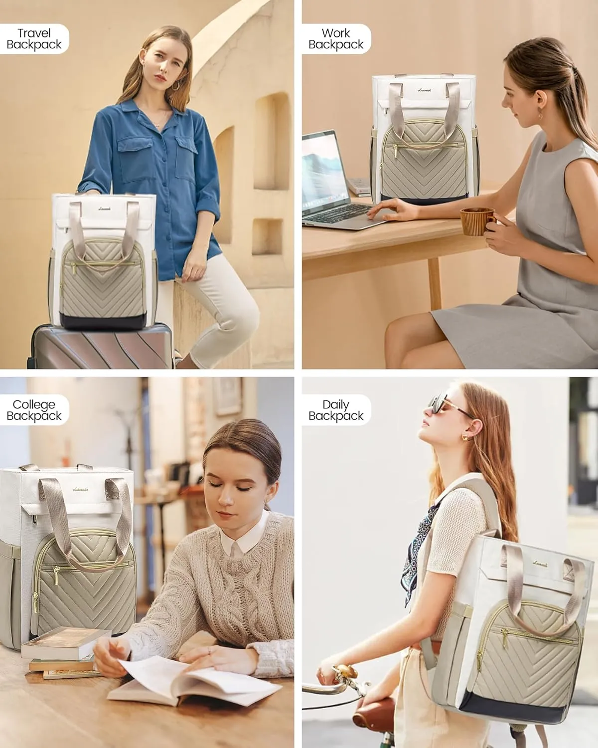 LOVEVOOK Laptop Backpack for Women, 15.6 Inch Work Laptop Bag Teacher Nurse Backpack, Wide Open Travel Tote Backpack Purse Business Computer Daypack
