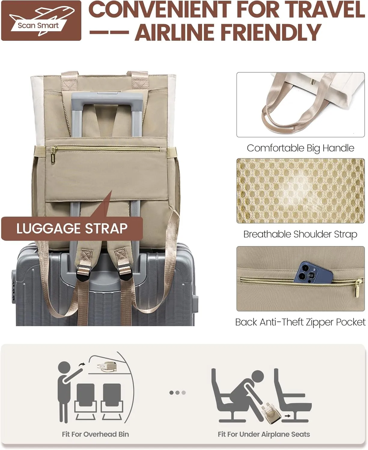 LOVEVOOK Laptop Backpack for Women, 17 Inch Work Laptop Bag Teacher Nurse Backpack, Wide Open Travel Tote Backpack Purse Business Computer Daypack with USB Port
