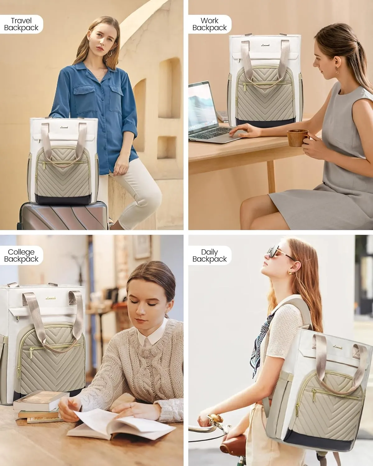 LOVEVOOK Laptop Backpack for Women, 17 Inch Work Laptop Bag Teacher Nurse Backpack, Wide Open Travel Tote Backpack Purse Business Computer Daypack with USB Port