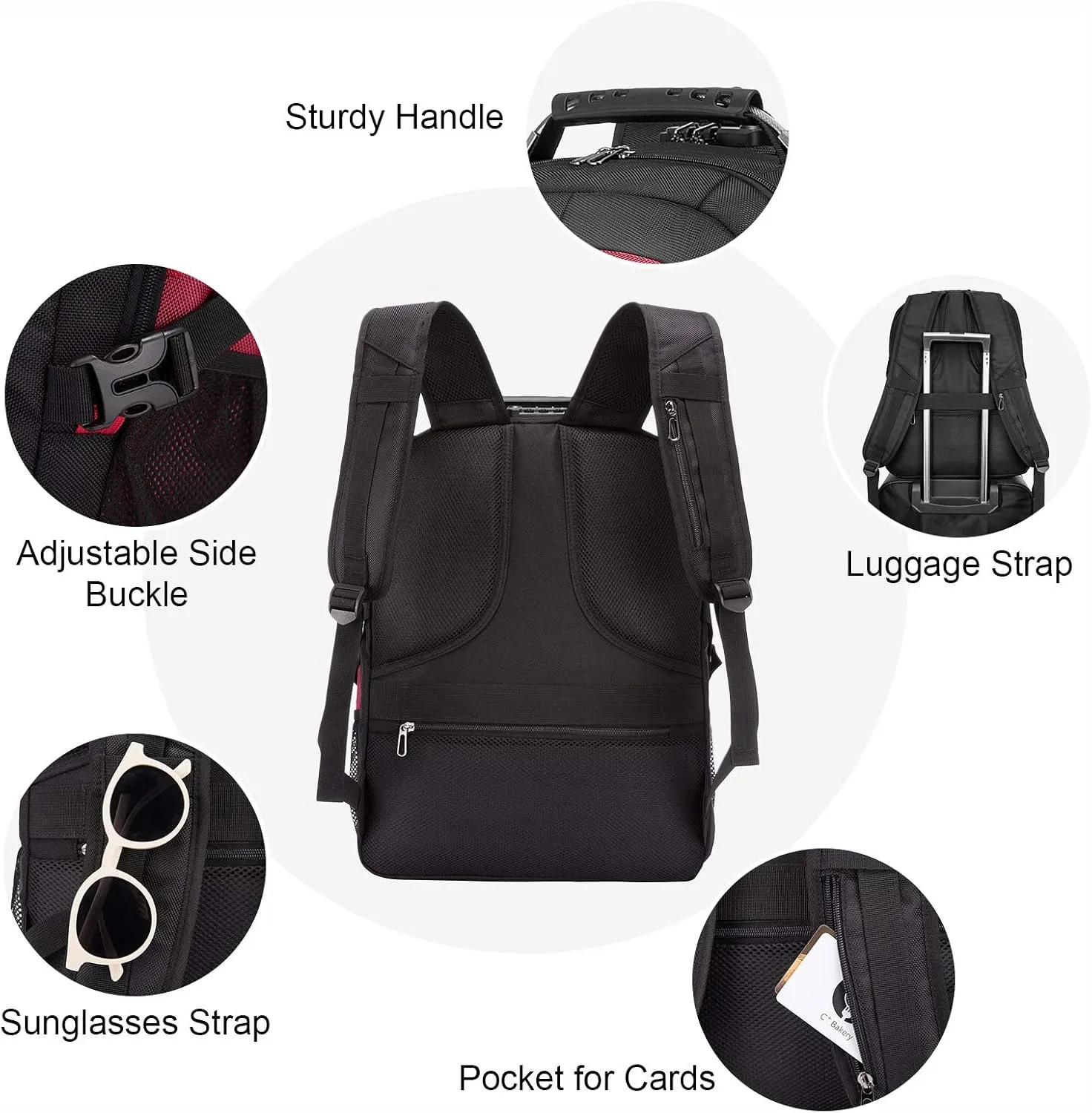 LOVEVOOK Large Backpack for Men 18.4 inch Heavy Duty Travel Laptop Backpack with USB Port Waterproof for Business Work (18 inch, Red)