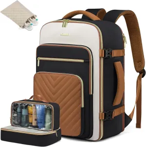 LOVEVOOK Large Travel Backpack for Women, Carry On Bag Flight Approved, 40L TSA Personal Item Travel Bag with 3 Packing Cubes, Waterproof 17 Inch Laptop Hiking Casual Backpack