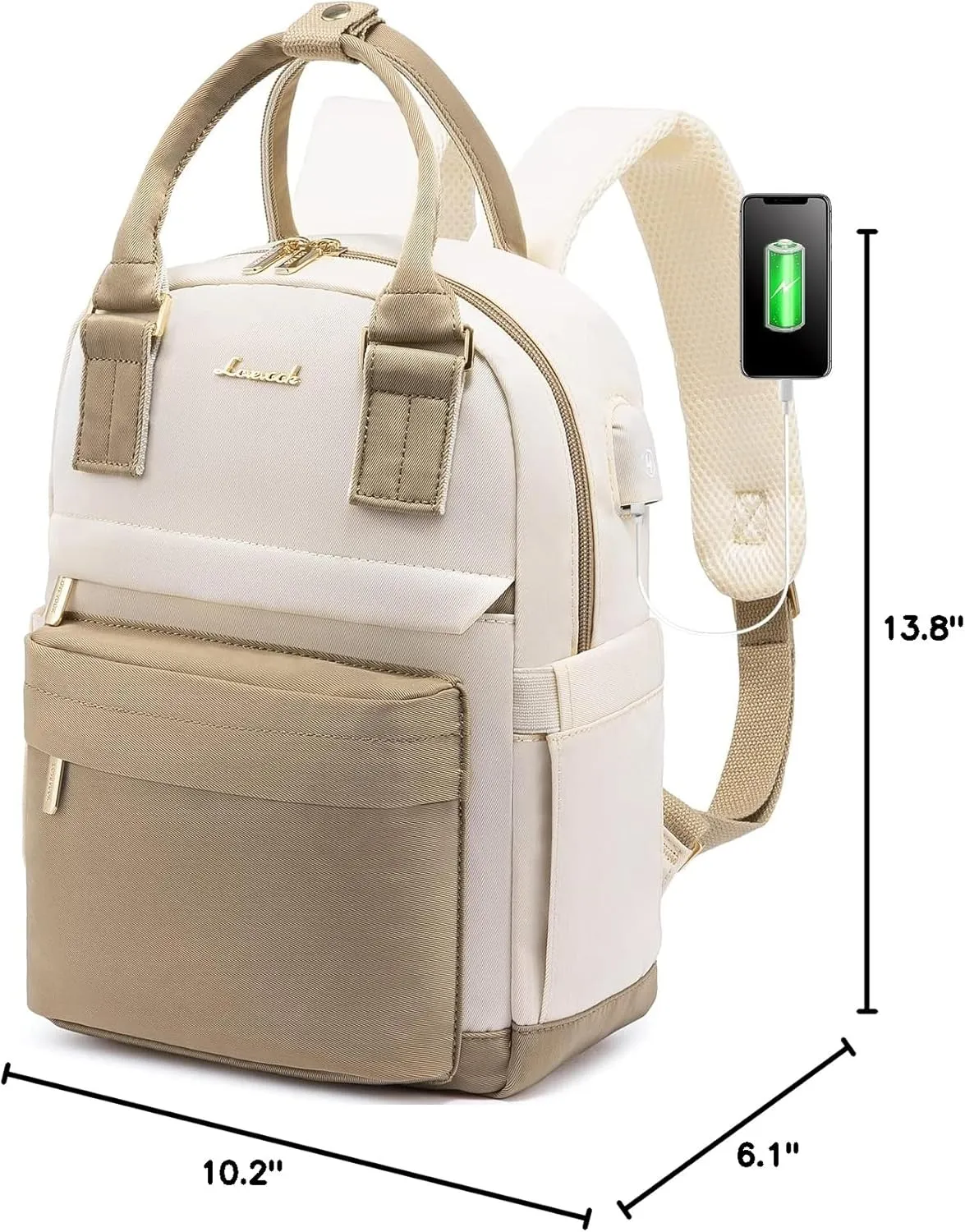 LOVEVOOK Mini Backpack for Women Stylish Waterproof Backpack Purse with USB Port, Cute Bookbag for College School Travel