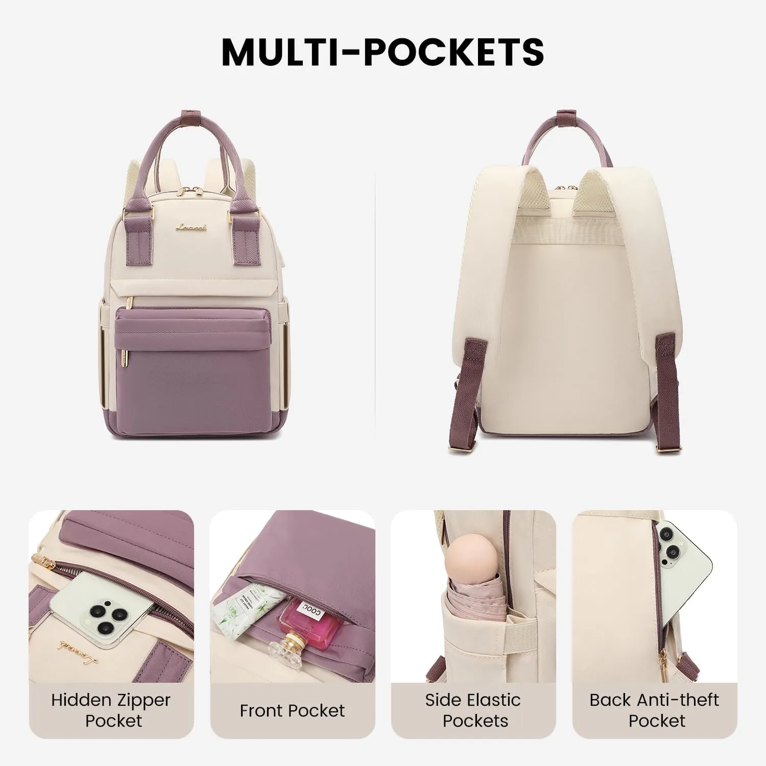 LOVEVOOK Mini Backpack for Women Stylish Waterproof Backpack Purse with USB Port, Cute Daypack for College Travel Party