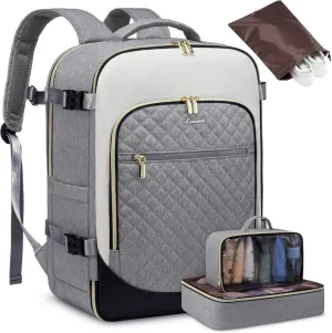 LOVEVOOK Travel Backpack for Women, Carry on Backpack Personal Item Travel Bag, 40L Travel Backpack Carry on Flight Approved, 17 Inch Waterproof Laptop Daypack for Weekender Gym Hiking