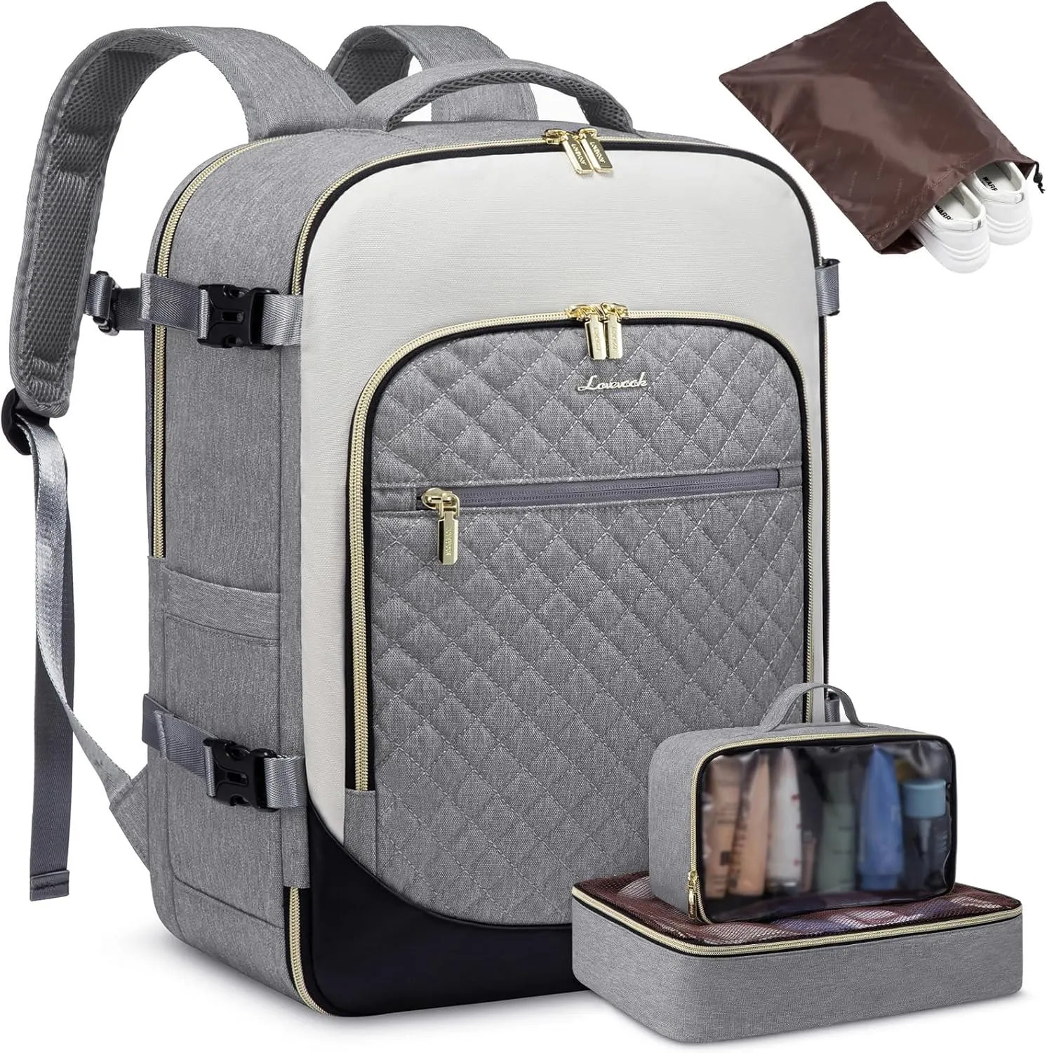 LOVEVOOK Travel Backpack for Women, Carry on Backpack Personal Item Travel Bag, 40L Travel Backpack Carry on Flight Approved, 17 Inch Waterproof Laptop Daypack for Weekender Gym Hiking