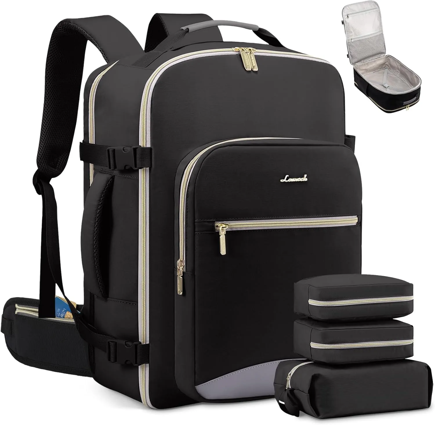 LOVEVOOK Travel Backpack for Women with Waist Strap,40L Cute Carry on Backpack Travels Essentials Personal Item Backpack for Traveling on Airplane,Large Carry on Luggage Travel Bag Flight Approved