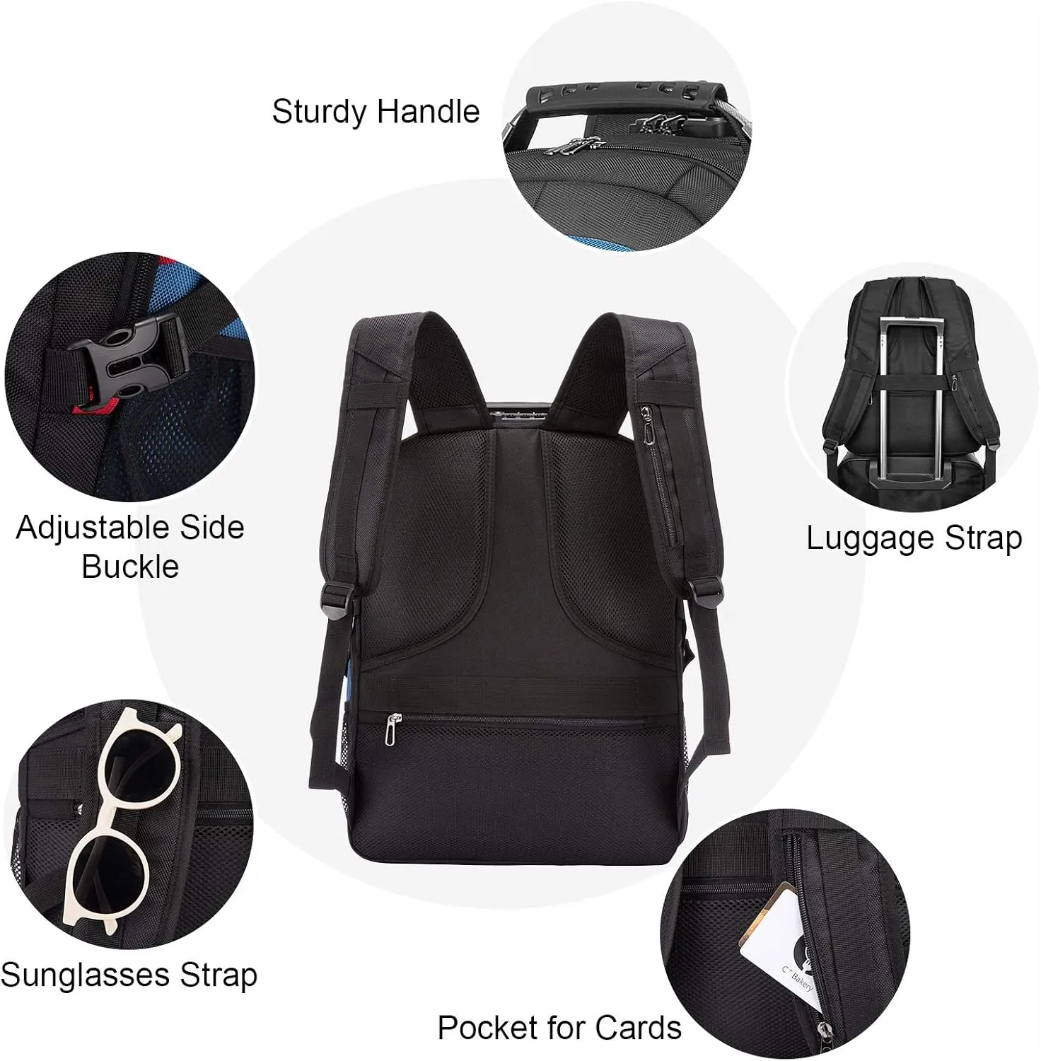 LOVEVOOK Travel Laptop Backpack Waterproof Anti Theft Backpack with Lock and USB Charging Port Large 17-17.3 Inch Computer Business Backpack for Men Women Blue