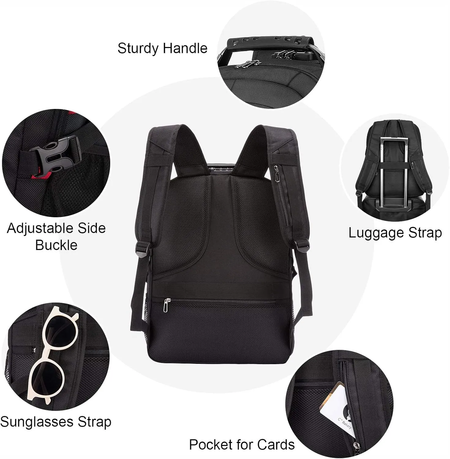 LOVEVOOK Travel Laptop Backpack Waterproof Anti Theft with Lock and USB Charging Port Large Computer Business Backpack for Men Women College (15.6 inch, Black)