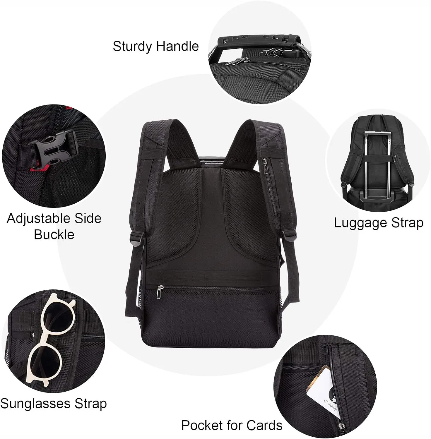 LOVEVOOK Travel Laptop Backpack Waterproof Anti Theft with Lock and USB Charging Port Large Computer Business Backpack for Men Women College (15.6 inch, Black)