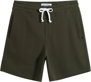 maamgic Mens Sweat Shorts 7" Above Knee Workout Gym Shorts Lounge Shorts with Zipper Pockets